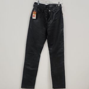 Wrangler  Straight Leather Black Jeans